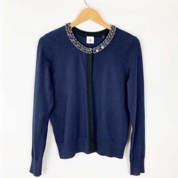 CAbi Style 3304 Midnight Blue Formal Round Neck Cardigan - Picture 4 of 13